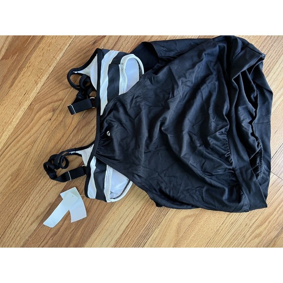 NEXT double up tankini swim top 32 B/C black white Stripe - Picture 4 of 4